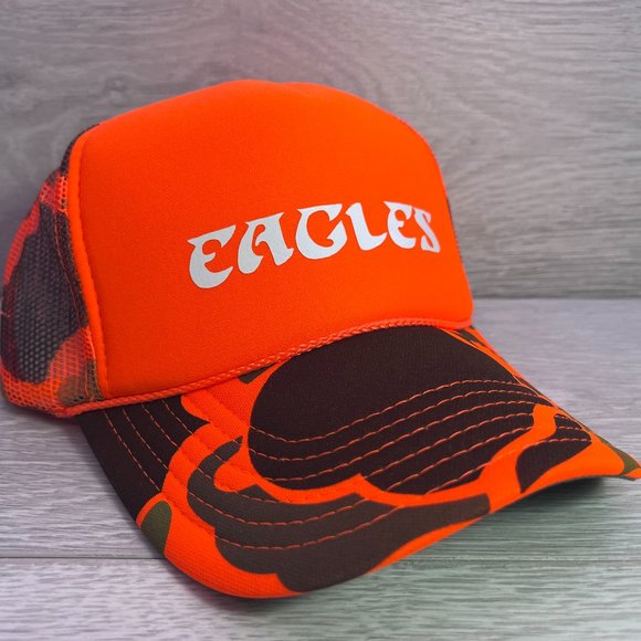 OTTO Accessories New Vintage Style Script Philadelphia Eagles Orange Camo Trucker Hat Cap